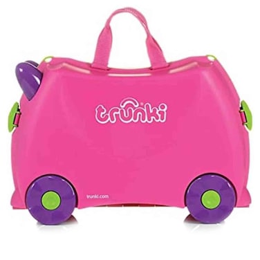 ترانكي تريكسي حقيبة سفر محمولة للأطفال، قابلة للركوب، وردية