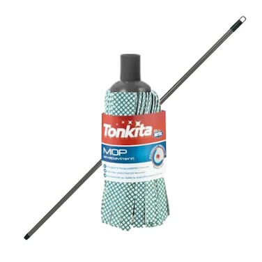 تونكيتا ممسحة الأرضيات ذات الشرائط مع عصا، رمادي