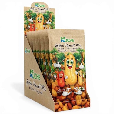 Kuche Golden Peanut Mix BBQ Plain and Crispy Coated, 80g, Pack of 10