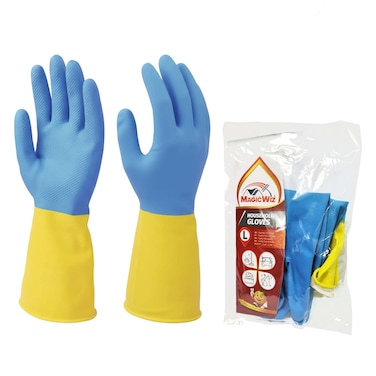 ماجيكويز قفازات المنزلية من اللاتكس بألوان متنوعة، زوج واحد