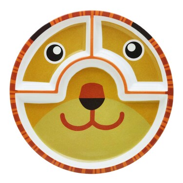 Dinewell Kids Round Plate Tiger Design Section Plate for Toddlers and Kids