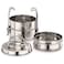 RK Steel Clip Tiffin 7x3, Stainless Steel 3 Tier Lunch Carrier with Locking Clips