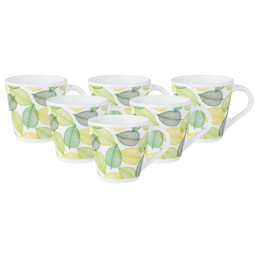 Larah Noma Opal Mug 28 Cl, Printed Tea and Coffee Mug Set, 6 Piece