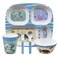Dinewell Kids 5 Piece Dinner Set Sea Life Design, Plate, Bowl,Tumbler, Spoon and Fork Set