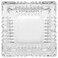 Square Glass Ashtray 10cm, Heavy Clear Crystal Design with Multi-Groove Holders