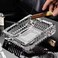 Square Glass Ashtray 10cm, Heavy Clear Crystal Design with Multi-Groove Holders