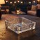 Square Glass Ashtray 10cm, Heavy Clear Crystal Design with Multi-Groove Holders