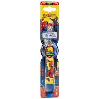 Mr. White Spiderman Flash Kids Toothbrush Soft Bristles with Light Timer