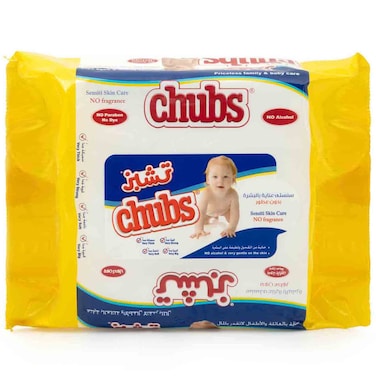 Chubs Baby Sensiti Wet Wipes, No Fragrance, Soft Care, 20 Sheets