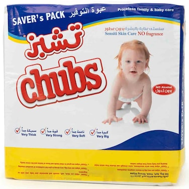 Chubs Baby Sensiti Wet Wipes, No Fragrance, Soft Care, 40 Sheets Pack of 4