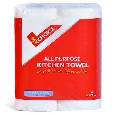 MyChoice All Purpose Kitchen Towel 2 Ply, 90 Sheets, 4 Rolls