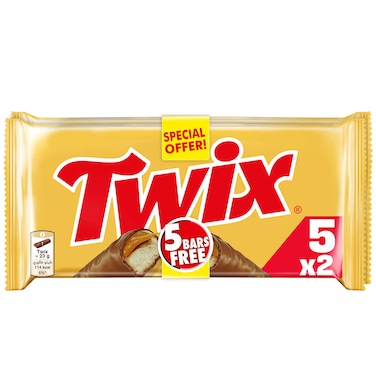 Twix Chocolate Caramel Biscuit Bars 46g, Pack of 10