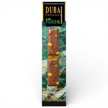Kuche Dubai Chocolate Saffron Pistachio Milk Chocolate, 50g