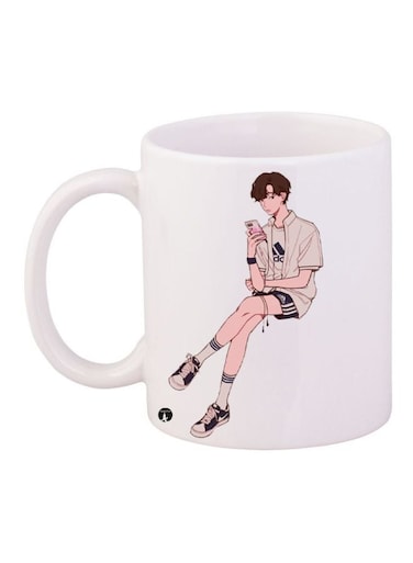 Boy Printed Coffee Mug White/Beige/Black
