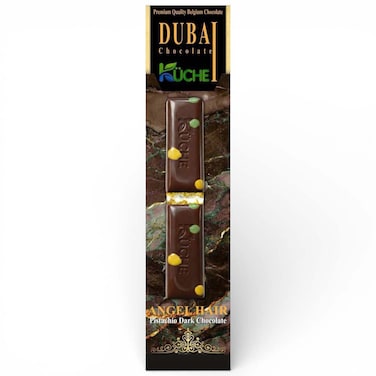 Kuche Dubai Dark Chocolate Angel Hair Pistachio Bar, 50g