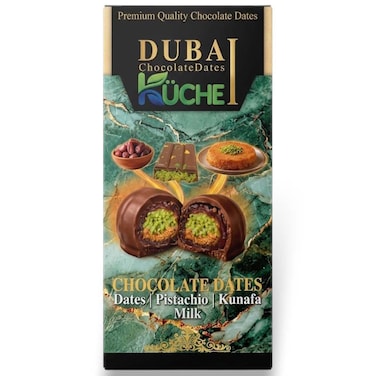 Kuche Dubai Milk Chocolate Dates with Pistachio and Kunafa, 80g