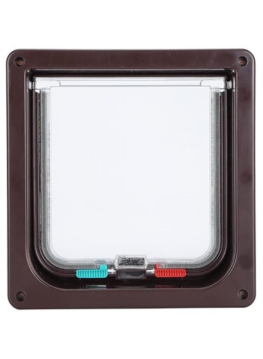 WinmetEuro Pet Flip Door, Cat Flap Door Transparent Exquisite for Household for Indoor and Outdoor(Brown, S)