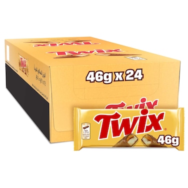 Twix Chocolate Caramel Biscuit Bars, 46g, Pack of 24