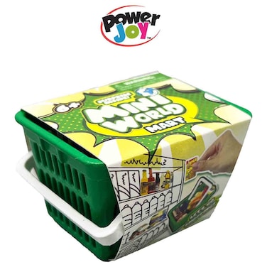 Power Joy Mini World M.Mart Shopping Basket Playset with Mini Accessories, Assorted
