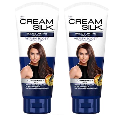 Cream Silk Damage Control Vitamin Boost Conditioner with Infused With Pro-Vitamin B5 and Rosehip Oil, 330ml Pack of 2