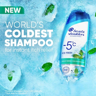 هيد آند شولدرز شامبو آيس فريش ضد القشرة بانتعاش المنثول، 500 ملل، حزمة من 2