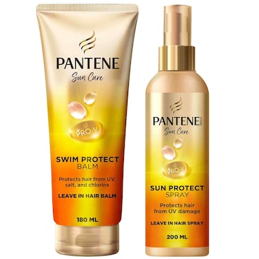 Pantene Pro-V Sun Protect Spray 200ml and Swim Protect Hair Balm 180ml, Pack of 2
