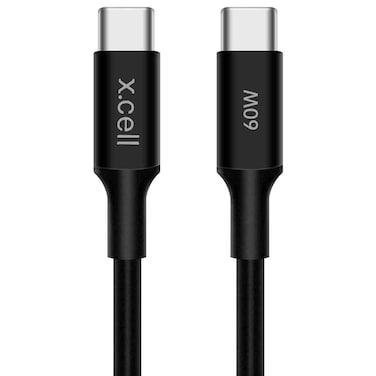 X.CELL Cable USB-C to USB-C 60W Fast Charging, 1M, Black
