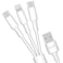 X.CELL Multi Charging Cable USB-A to 2 Type-C and 1 Lightning, 1.5M, White