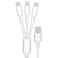 X.CELL Multi Charging Cable USB-A to 2 Type-C and 1 Lightning, 1.5M, White