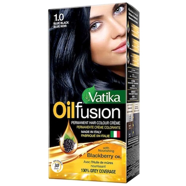 فاتيكا ناتشورالز زيت مُغذّي لصبغ الشعر – أسود أزرق، 108 ملل