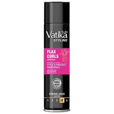 Vatika Styling Flax Curls Style and Protect Hairspray, 250ml