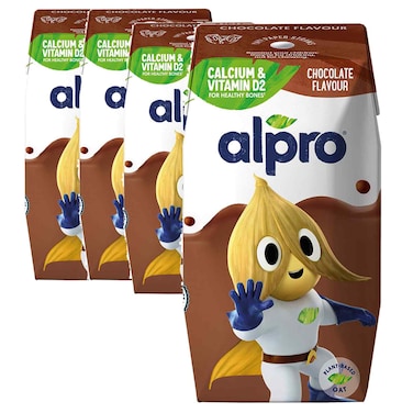 Alpro Chocolate Oat Drink with Calcium and Vitamin D2, 200ml, Pack of 4