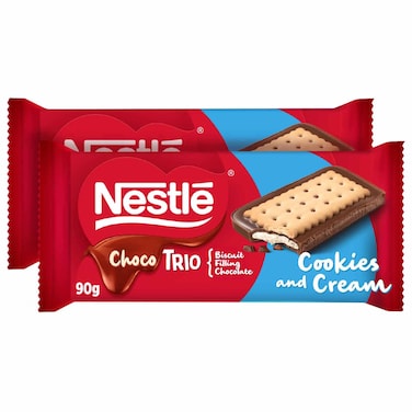 Nestl&eacute; Choco Trio Cookies and Cream, 90g, Pack of 2