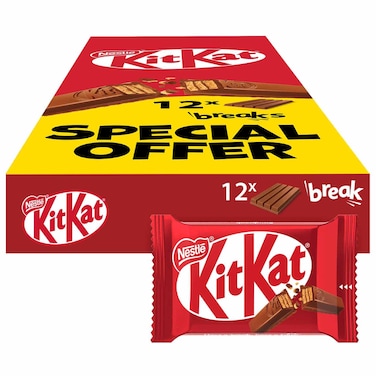 KitKat 4F Milk Chocolate Wafer Bars, 36.5g, Pack of 12