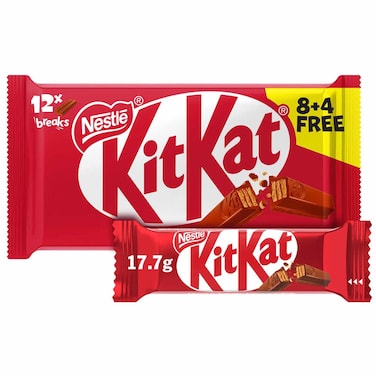 KitKat 2F Milk Chocolate Wafer Bars, 17.7g, Pack of 12