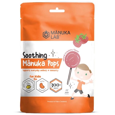 Manuka Lab Soothing Manuka Pops Strawberry, 90g
