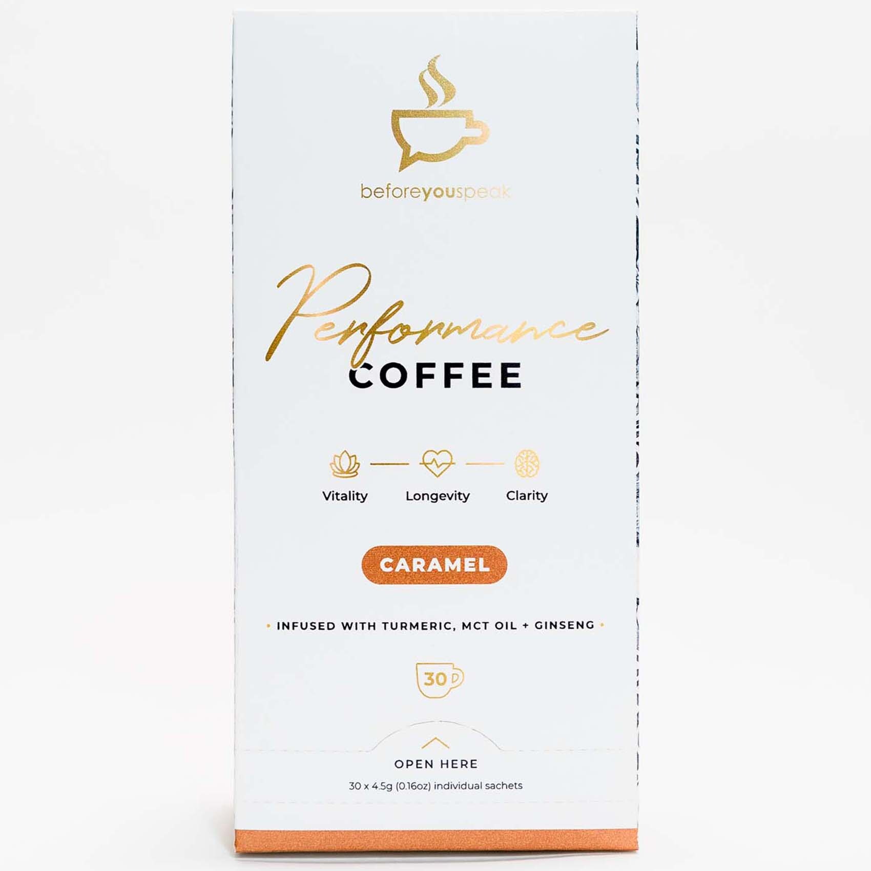 Buy Beforeyouspeak Performance Coffee Caramel, 30 Sachets Online ...