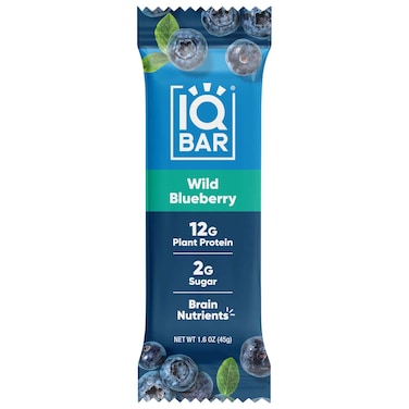 IQBAR Wild Blueberry Plant Protein Bar, 45g