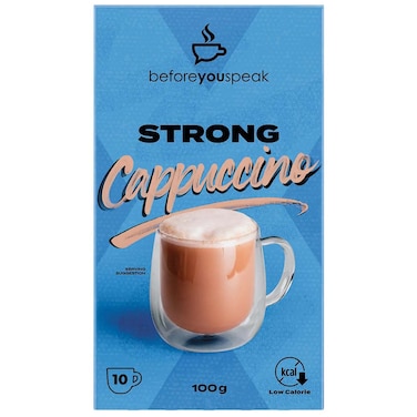 Beforeyouspeak Strong Cappuccino Instant Coffee Sachets, 100g, 10 Sachets