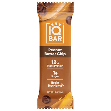 IQBAR Peanut Butter Chip Plant Protein Bar, 45g