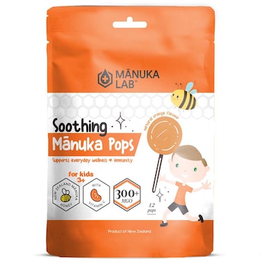 Manuka Lab Soothing Manuka Pops Orange Flavour, 90g