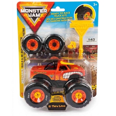 Monster Jam El Toro Loco Buildable Monster Truck 1:43 Scale, Mechanix Kit with Tools