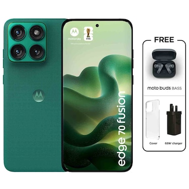 Motorola Edge 70 Fusion Smartphone, 256 GB, PANTONE Sporting Green, 12 GB RAM, 5G with Free Moto Buds Bass