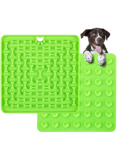 ELECDON Slow Food Mat, Pet Feeding Mats, Dog Licking Mat Slow Feeder, for Distraction, Boredom and Anxiety Reduction, Dog Lick Pads with Suction Cups, Choice of Pet Food, Treats, Peanut Butter(1pcs)