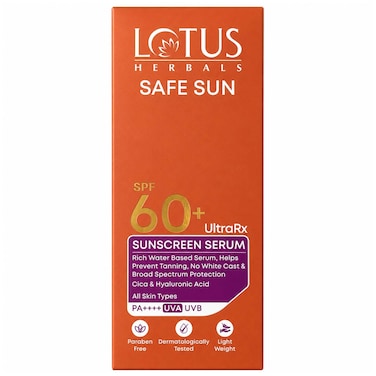 Lotus Herbals Safe Sun UltraRx Sunscreen Serum SPF 60+ PA++++, 50ml