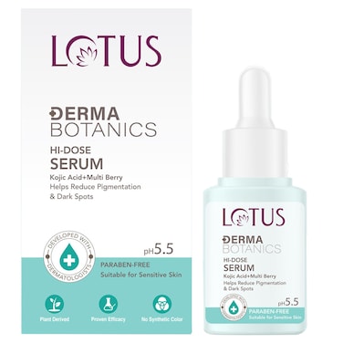 Lotus Derma Botanics Hi-Dose Kojic Acid + Multi Berry Face Serum, pH 5.5, 28ml