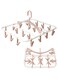 Foshine Clothes Drying Racks Foldable Clip Hangers Drip Hanger Plastic with 20 Drying Clips (Light Pink-Rectangle)