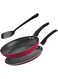 RAJ NON STICK FRYPAN 24 CM &amp; CREPE PAN 24 CM COOKWARE SET WITH TURNER