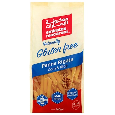 Emirates Macaroni Gluten Free Penne Rigate Corn and Rice, 340g