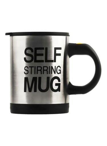 Stirring Coffee Mug Silver/Black